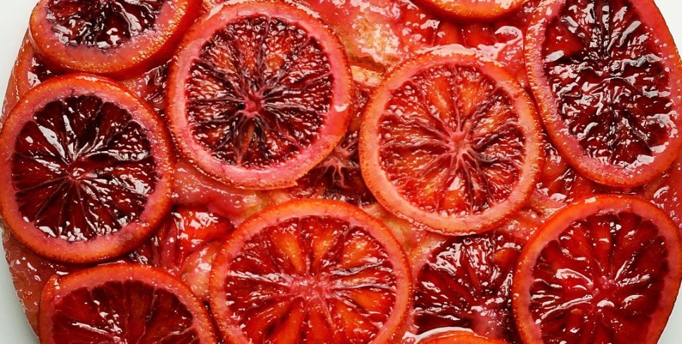Candied Blood Orange Olive Oil Yogurt Cake