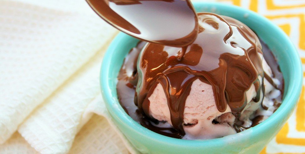 Roasted Strawberry Ice Cream with Magic Shell